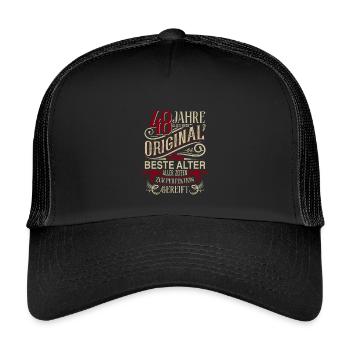 48. Geburtstag Vintage Retro - Kinder Trucker-Cap - Schwarz/Schwarz - Vorne