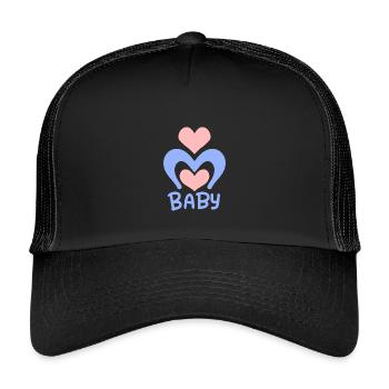 Baby Heart - Corps de bébé - Casquette trucker enfant - noir/noir - Devant