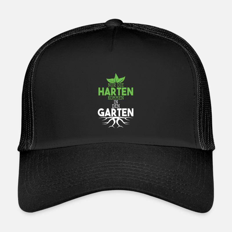Garten Sprüche Nur die Harten kommen in den Garten - Kinder Trucker-Cap - Schwarz/Schwarz