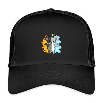 Dog Terrier - Angel and Devil - Kids’ Trucker Cap - black/black - Front