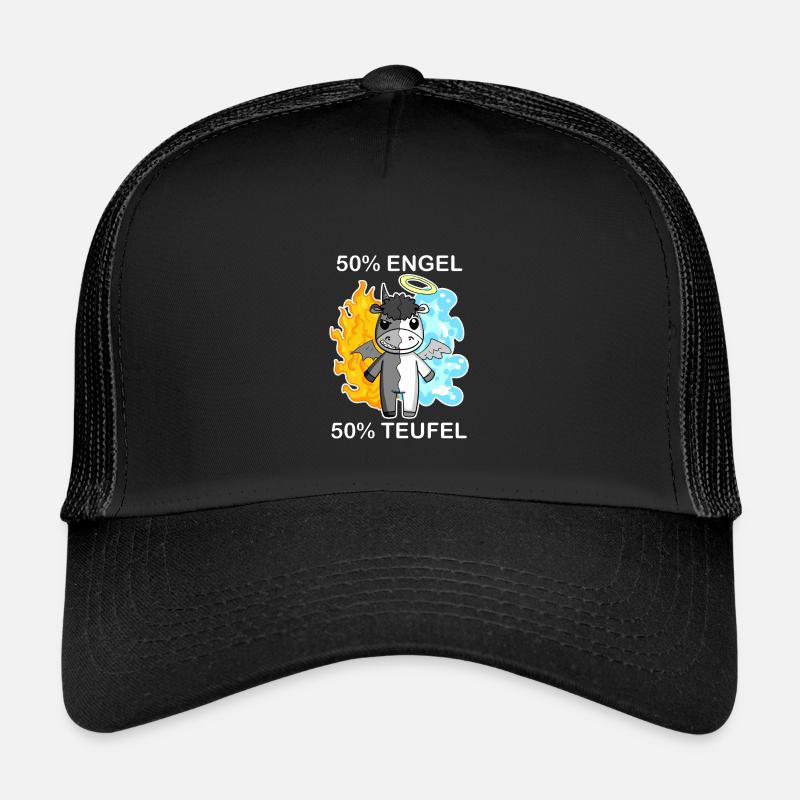 Esel - Engel und Teufel - Kinder Trucker-Cap - Schwarz/Schwarz