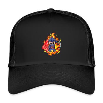 4th Birthday Boy 4 years old Ninja - Kids’ Trucker Cap - black/black - Front