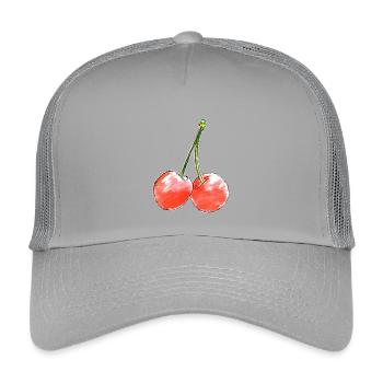 Sketch des Deux Cerises Sucrées - Casquette trucker enfant - gris clair - Devant