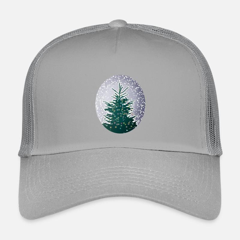 illuminated Christmas tree in the snow Kids’ Trucker Cap