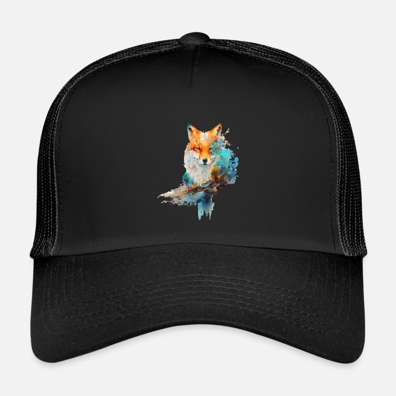 Fuchs Design aus Wasserfarben Kinder Trucker-Cap