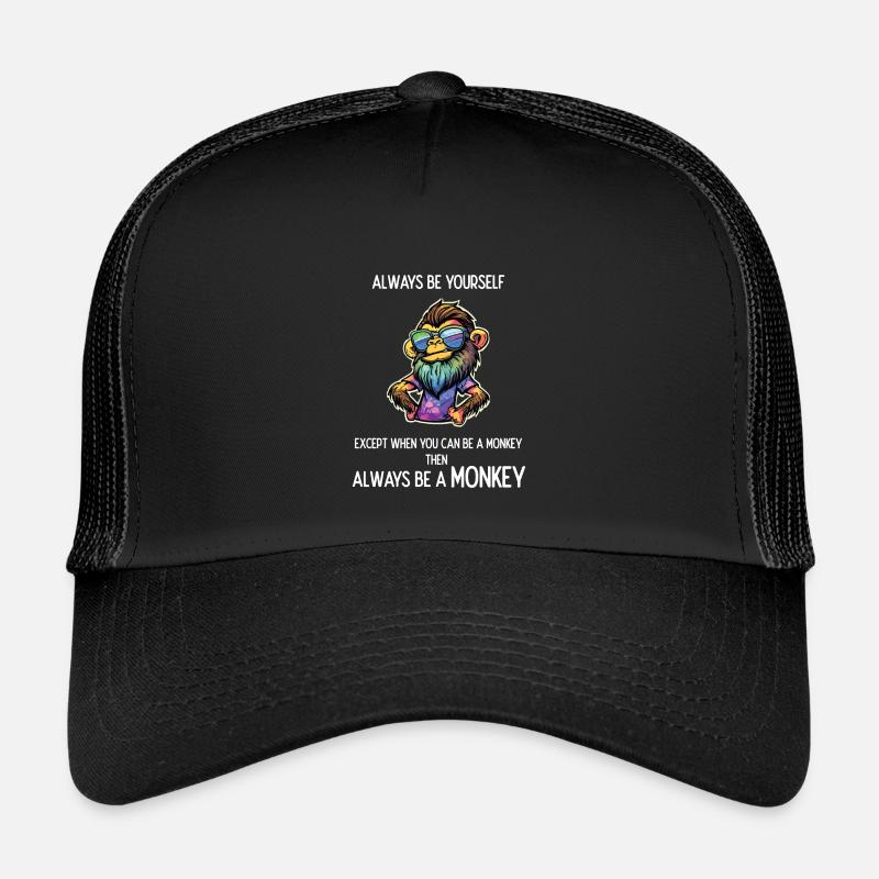 Always Be a Monkey - Kids’ Trucker Cap - black/black