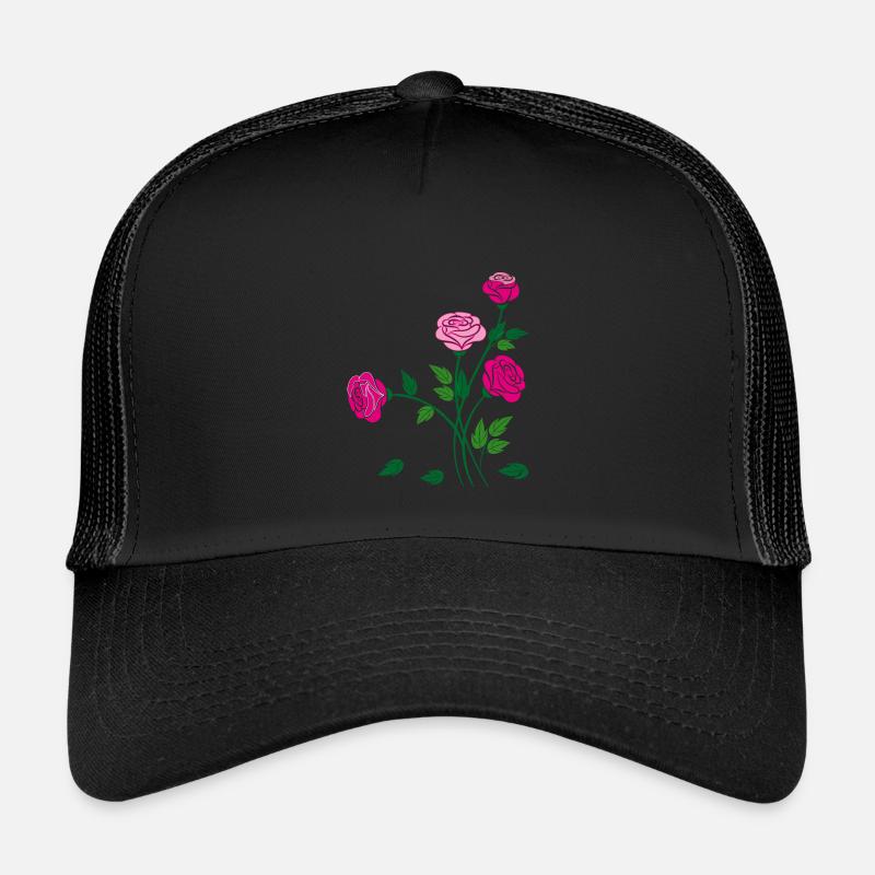 Rosen, Blumen, Garten - Kinder Trucker-Cap - Schwarz/Schwarz