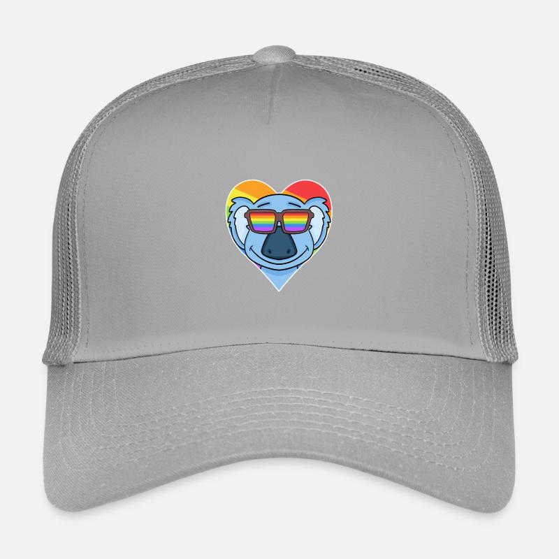 Regenbogen - Koala mit Brille und Herz Kinder Trucker-Cap