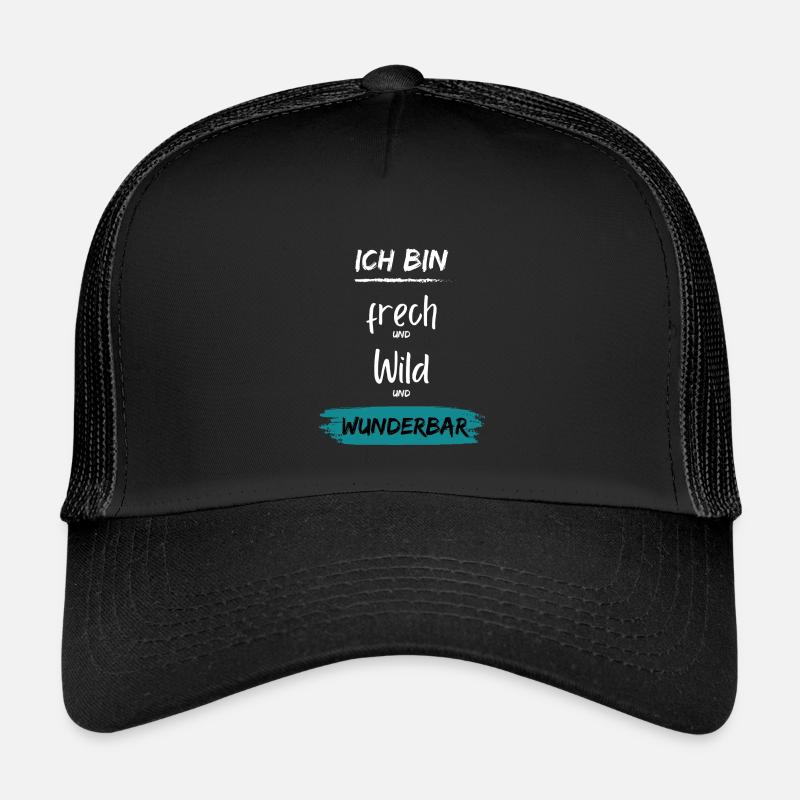Ich bin frech wild Wunderbar - Kinder Trucker-Cap - Schwarz/Schwarz