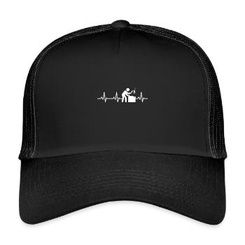 Metzger Herzschlag - Kinder Trucker-Cap - Schwarz/Schwarz - Vorne