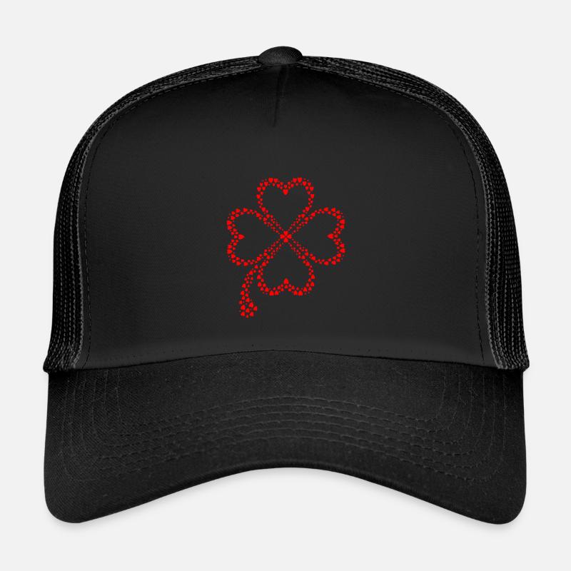 Kleeblatt Klee Design - Kinder Trucker-Cap - Schwarz/Schwarz