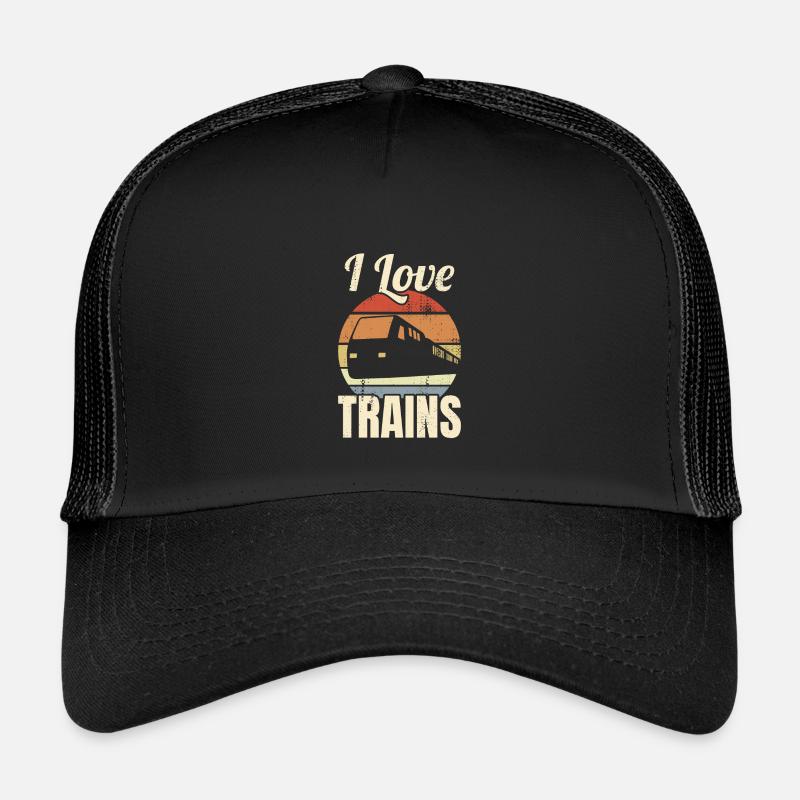 Eisenbahn Liebe - Kinder Trucker-Cap - Schwarz/Schwarz