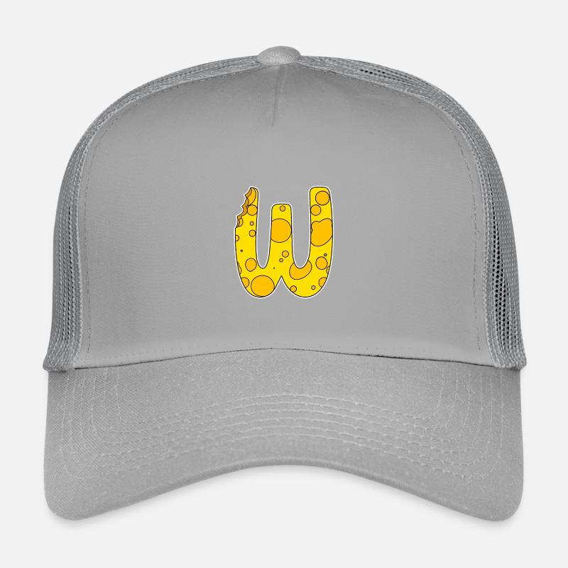 Lettre W - Lettre initiale W - Motif fromage Casquette trucker enfant