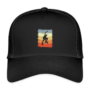 Vintage Rollschuhläufer - Kinder Trucker-Cap - Schwarz/Schwarz - Vorne