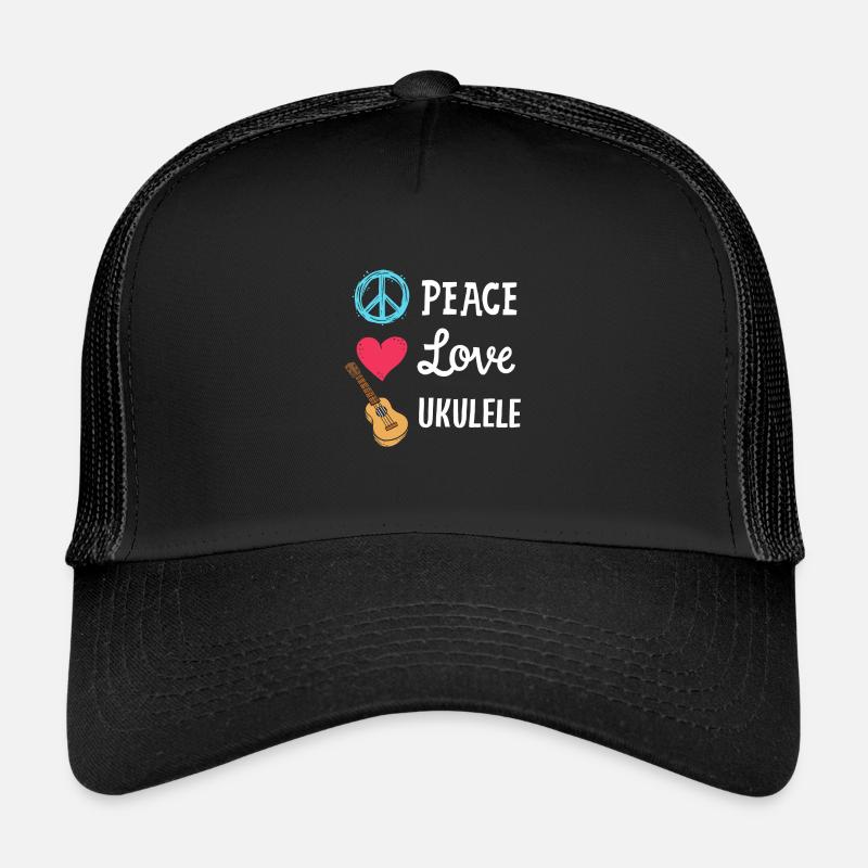 Ukulele Ukulele-Spieler - Kinder Trucker-Cap - Schwarz/Schwarz