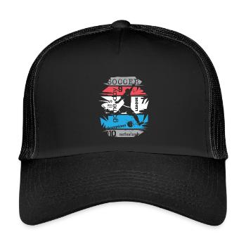Fußball Niederlande Turnier Team Torschuss Symbol - Kinder Trucker-Cap - Schwarz/Schwarz - Vorne