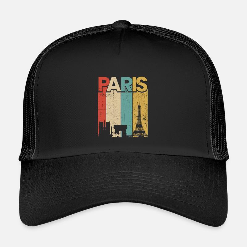 Paris Vintage Sunset Stripes Kids’ Trucker Cap