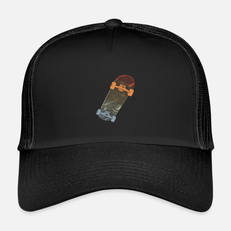 Dessin au trait de skateboard vintage Casquette trucker enfant