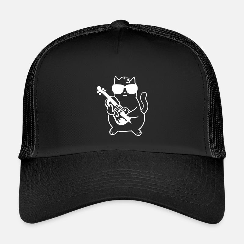Geiger Geige Katze - Kinder Trucker-Cap - Schwarz/Schwarz