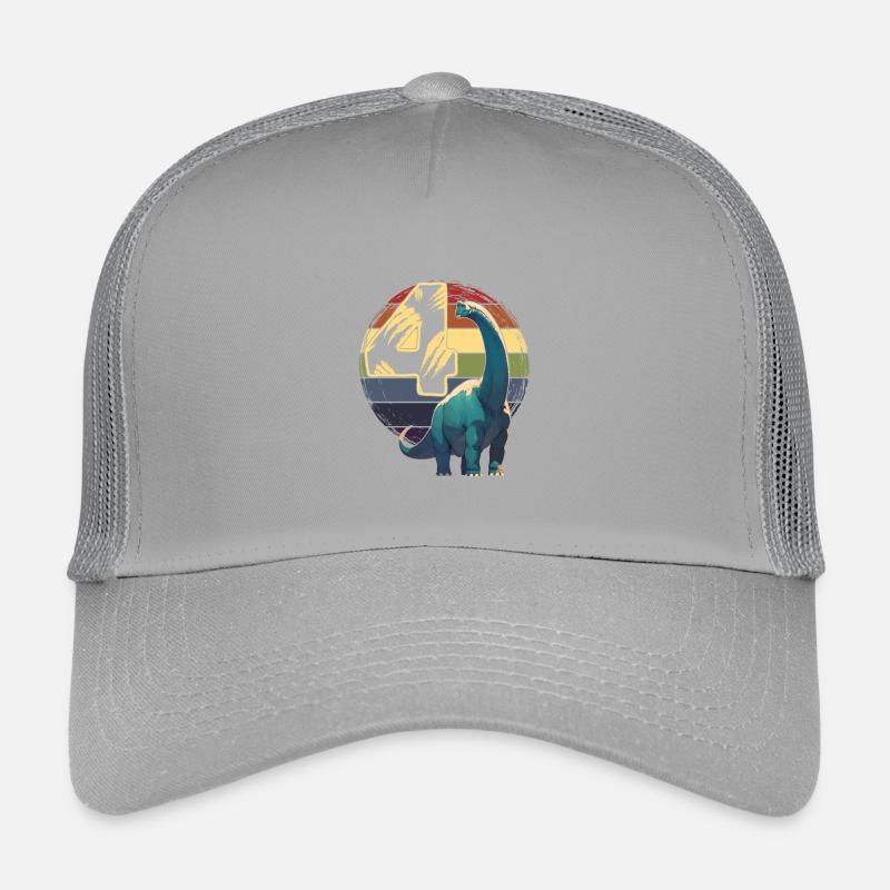 Brachiosaurus 4 Jahre 4. Geburtstag Geschenk Kinder Trucker-Cap