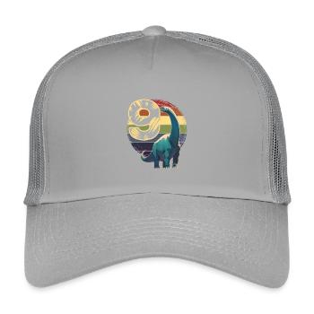Brachiosaurus 9 Jahre 9. Geburtstag Geschenk - Kinder Trucker-Cap - Hellgrau - Vorne