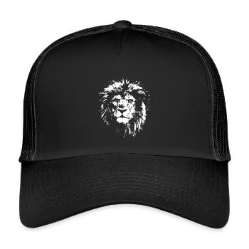 Portrait Lion Nature Sauvage Prédateurs Symbole Logo - Casquette trucker enfant - noir/noir - Devant