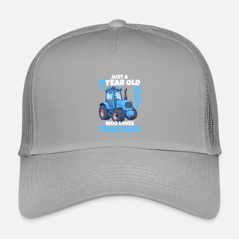 Tractor 7 Years Boy 7th Birthday Gift Kids’ Trucker Cap
