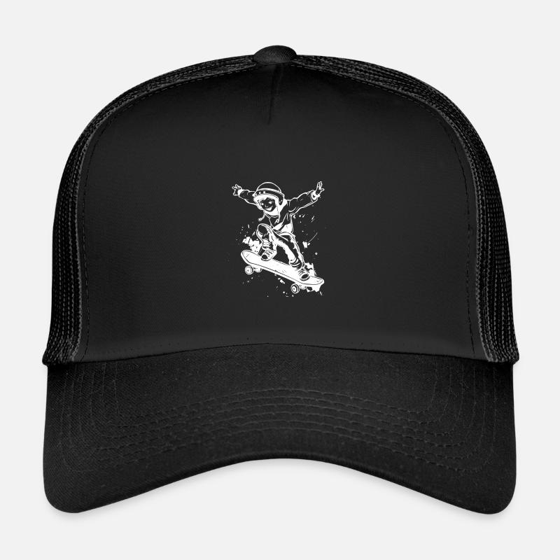 Skateboard Junge - Kinder Trucker-Cap - Schwarz/Schwarz