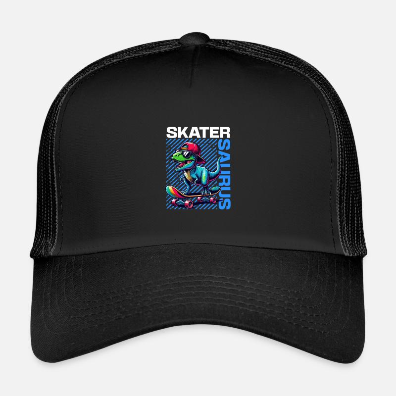 Skater Saurus Cool T-Rex Dinosaurier Skateboarder Kinder Trucker-Cap