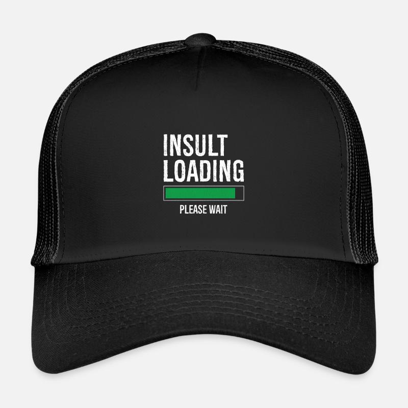 insult loading please wait - Casquette trucker enfant - noir/noir