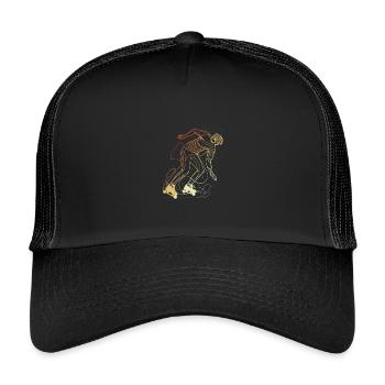 Retro Roller Skater - Kids’ Trucker Cap - black/black - Front