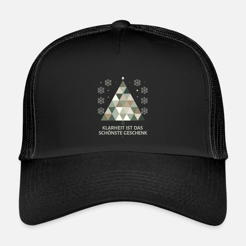 Minimalist Christmas tree: Simple elegance - Kids’ Trucker Cap - black/black
