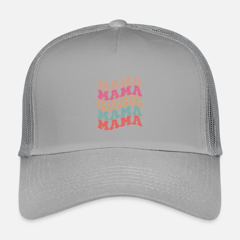 Retro Groovy Mama Text Pattern Kids’ Trucker Cap