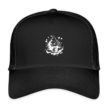Eiswaffel Skizze - Kids’ Trucker Cap - black/black - Front