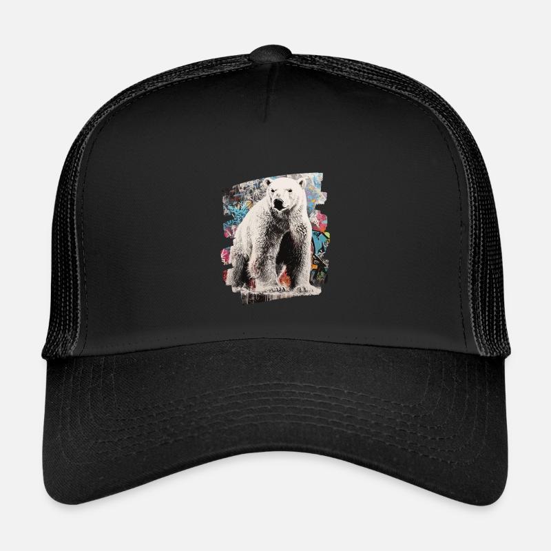 Eisbär Graffiti Sprayer - Kinder Trucker-Cap - Schwarz/Schwarz