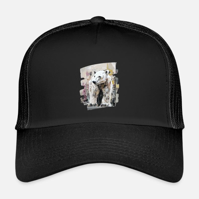 Eisbär Graffiti Sprayer - Kinder Trucker-Cap - Schwarz/Schwarz