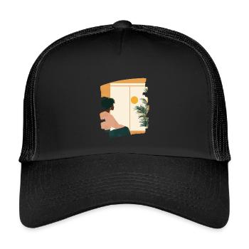 Relax Meditation Selfcare Me-Time - Kinder Trucker-Cap - Schwarz/Schwarz - Vorne