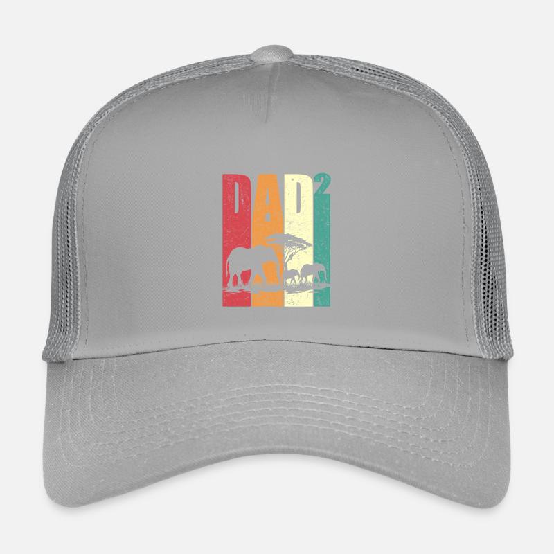 Elephant Two Kids Dad High 2 Father's Day Gift Kids’ Trucker Cap