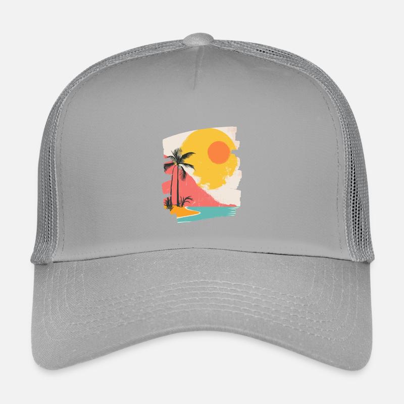 Coucher de soleil sur les palmiers d’été Casquette trucker enfant
