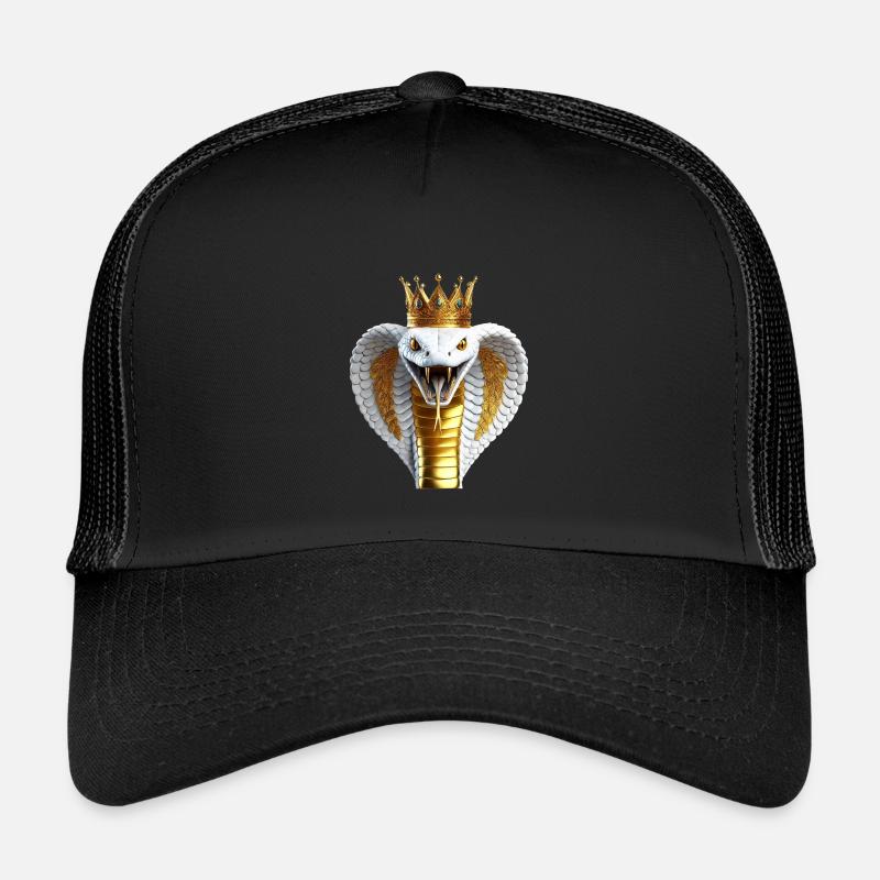 King Cobra with Crown - Kids’ Trucker Cap - black/black