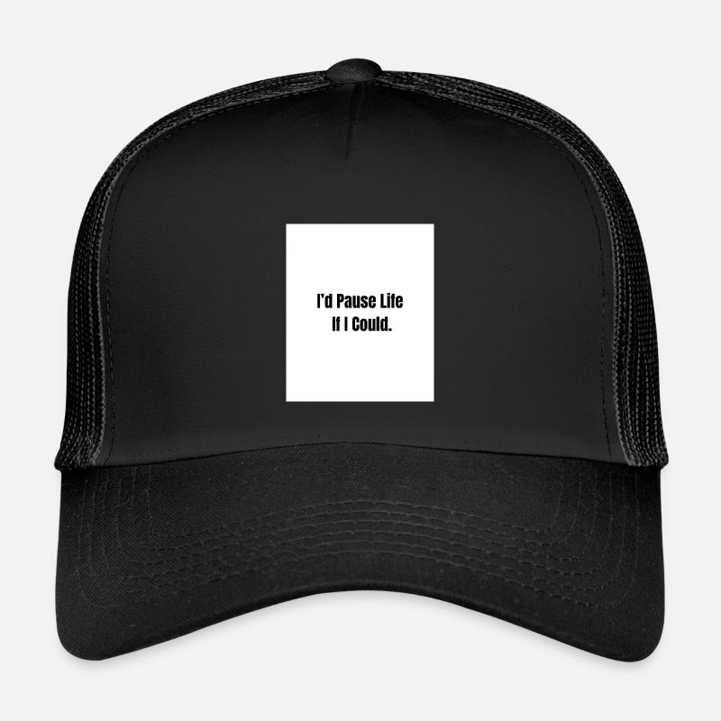 Pause Life – Existenzielle Stimmung - Kinder Trucker-Cap - Schwarz/Schwarz