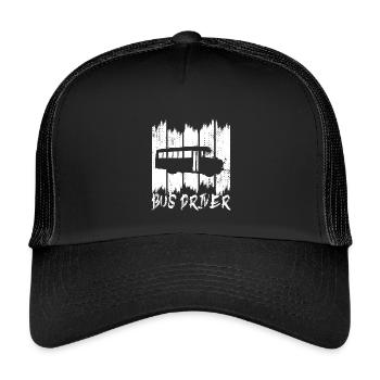 Bus Driver - Kinder Trucker-Cap - Schwarz/Schwarz - Vorne