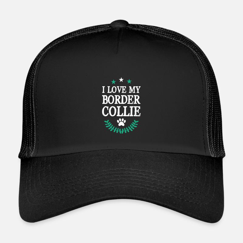 BORDER_COLLIE - Kinder Trucker-Cap - Schwarz/Schwarz