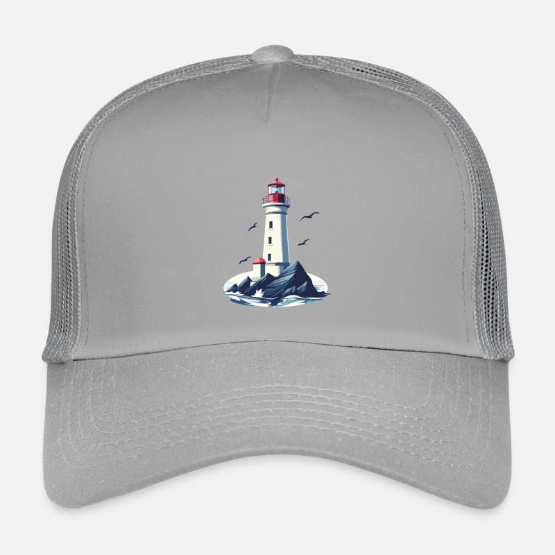Lighthouse on rocky coast Kids’ Trucker Cap