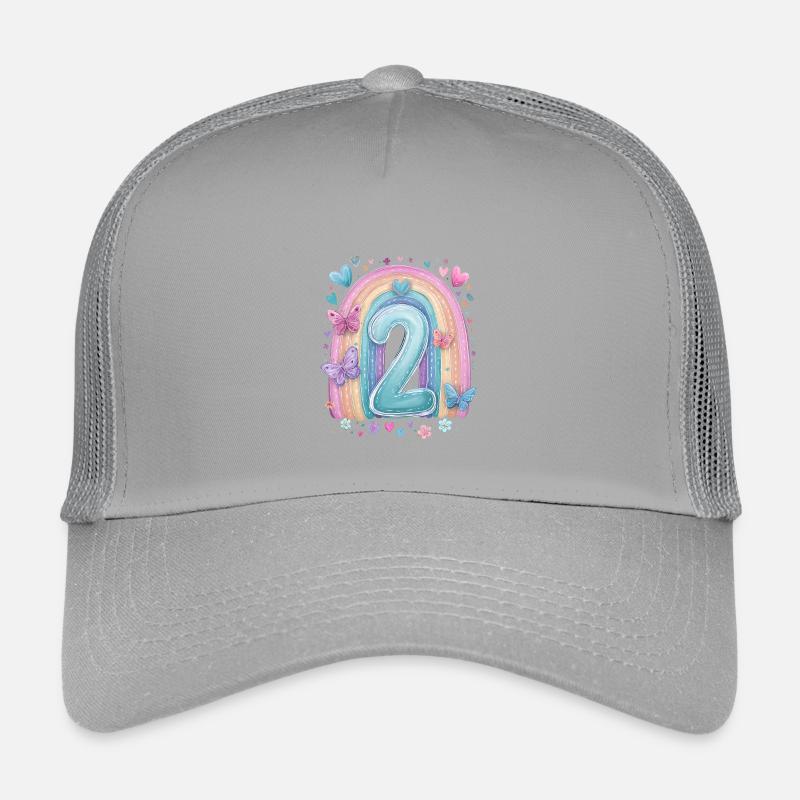 Pastel Rainbow 2 Years Second Birthday Kids’ Trucker Cap