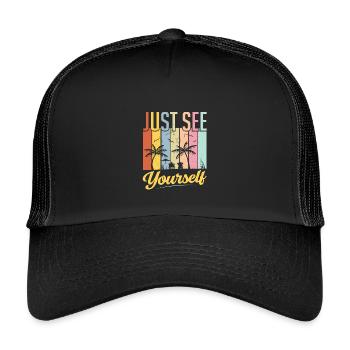 Coucher de soleil inspirant sur l’amour de soi - Casquette trucker enfant - noir/noir - Devant