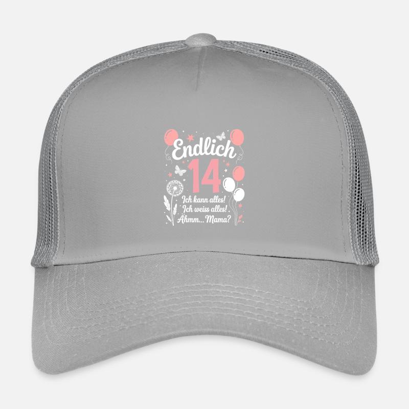 Endlich 14 Geburtstag 14 Jahre Geschenk Mädchen Kinder Trucker-Cap