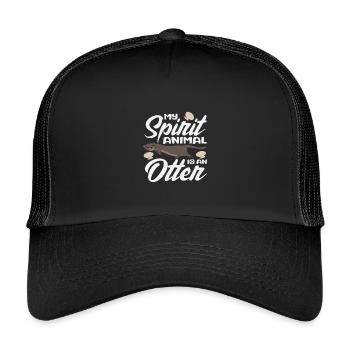 Cute Sea Otter Spirit Animal - Kinder Trucker-Cap - Schwarz/Schwarz - Vorne