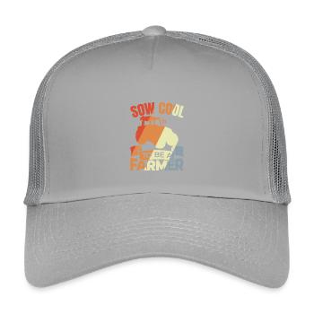 Mein Herz schlägt für Schulbusse - Kinder Trucker-Cap - Hellgrau - Vorne