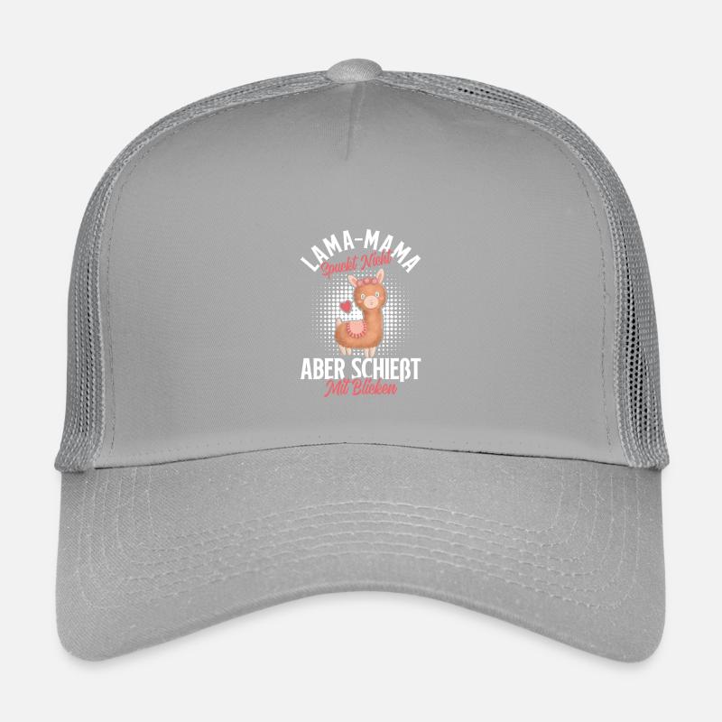 Soon mom LLAMA MOM DOESN'T SPIT LOOKS Kids’ Trucker Cap